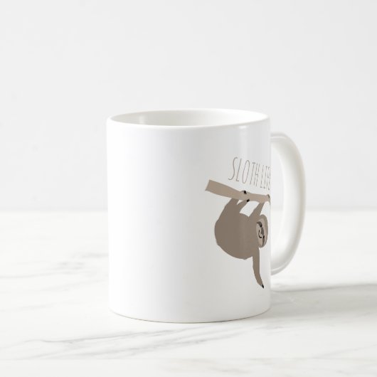 Sloth-Leben-Tasse Kaffeetasse (VorderseiteRechts)
