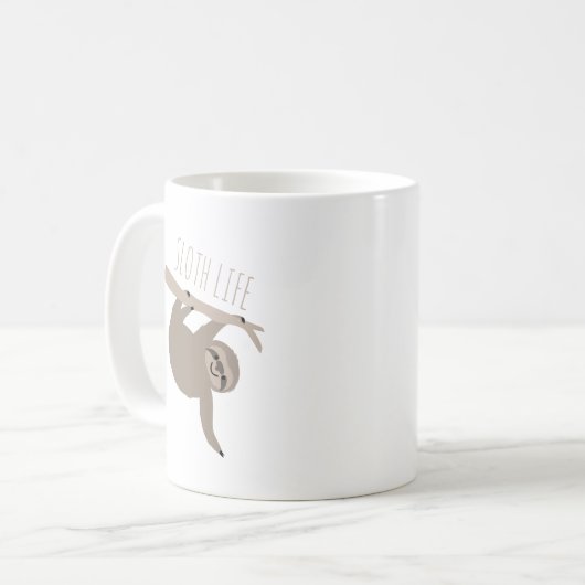 Sloth-Leben-Tasse Kaffeetasse (Vorderseite Links)