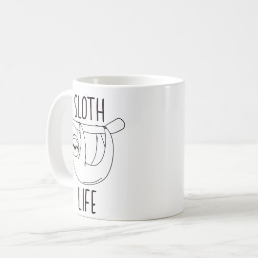 Sloth-Leben-Tasse Kaffeetasse (Vorderseite Links)