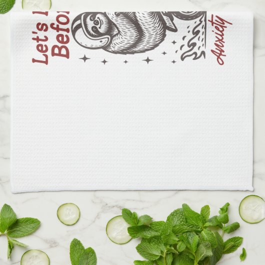 Sloth Let's Do This Before My Anxiety Kicks In Geschirrtuch (Gefaltet)