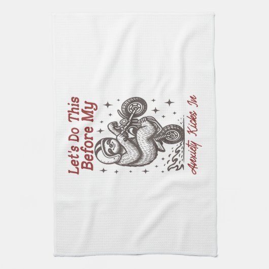 Sloth Let's Do This Before My Anxiety Kicks In Geschirrtuch (Vertikal)