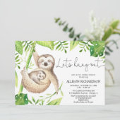 Sloth Let's Hang Out geschlechtsneutrale Babydusch Einladung (Stehend Vorderseite)