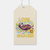 Sloth Level Unlock Birthday Gamer Design Geschenkanhänger (Rückseite)