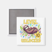 Sloth Level Unlock Birthday Gamer Design Magnet (Vorderseite/Rückseite)