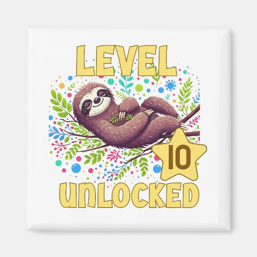 Sloth Level Unlock Birthday Gamer Design Magnet (Vorne)