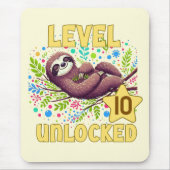 Sloth Level Unlock Birthday Gamer Design Mousepad (Vorne)