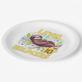 Sloth Level Unlock Birthday Gamer Design Pappteller (Schrägansicht)
