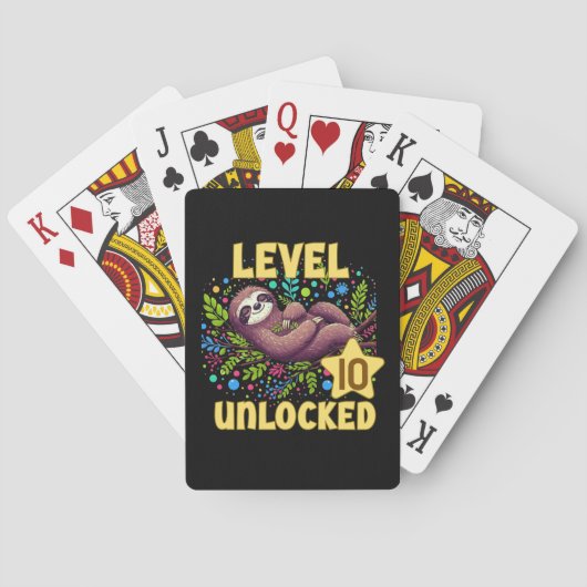 Sloth Level Unlock Birthday Gamer Design Spielkarten (Rückseite)