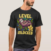 Sloth Level Unlock Birthday Gamer Design T-Shirt (Vorderseite)