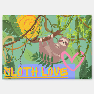 Sloth Liebe, Adorable Sloth in Tree Magnet