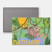 Sloth Liebe, Adorable Sloth in Tree Magnet (Vorderseite/Rückseite)