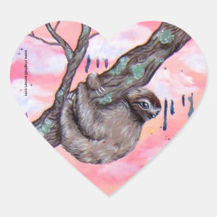 Sloth-Liebe Herz-Aufkleber