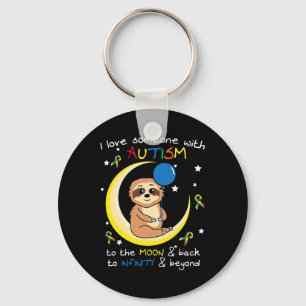 Sloth Liebe Jemand mit Puzzle Cool Autismus Awaren Schlüsselanhänger
