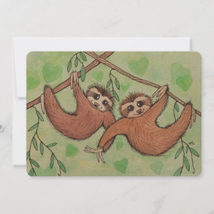 Sloth Liebe Valentine Flat Card Feiertagskarte