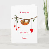 Sloth Liebe Valentine's Day Card Karte (Vorderseite)
