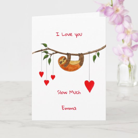 Sloth Liebe Valentine's Day Card Karte (Orchidee)