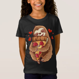 Sloth Lieben umarmten Pepperoni Pizza Slice Funny  T-Shirt