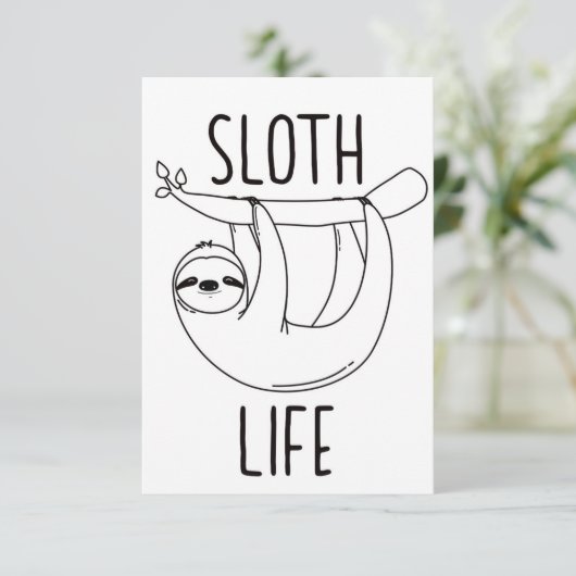 Sloth Life Card Karte (Stehend Vorderseite)