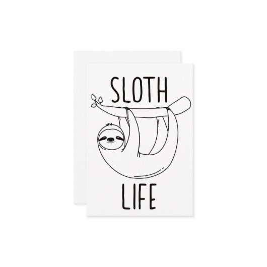 Sloth Life Card Karte (Vorderseite/Rückseite Beispiel)