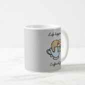 Sloth Life Happens Kaffee hilft Funny Mug Kaffeetasse (VorderseiteRechts)