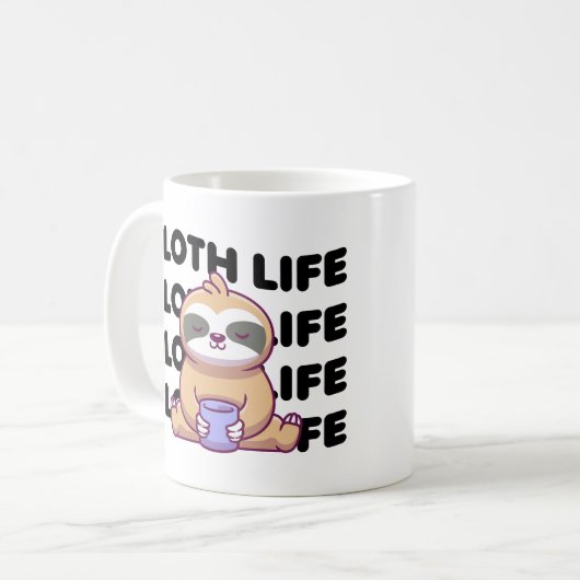 Sloth Life | Schlafplatz Kaffeetasse (Vorderseite Links)