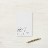 Sloth Line Zeichne Personalizable 4 x 6 Post-it Klebezettel (Auf Schreibtisch)