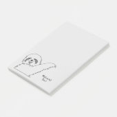Sloth Line Zeichne Personalizable 4 x 6 Post-it Klebezettel (angewinkelt)