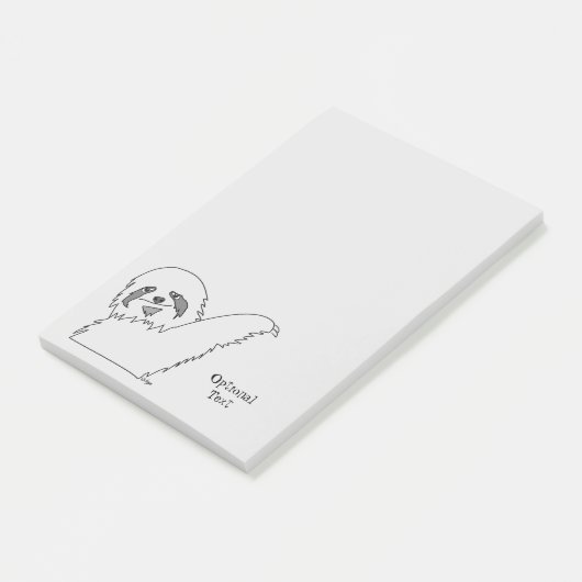 Sloth Line Zeichne Personalizable 4 x 6 Post-it Klebezettel (angewinkelt)
