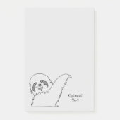 Sloth Line Zeichne Personalizable 4 x 6 Post-it Klebezettel (Vorderseite)