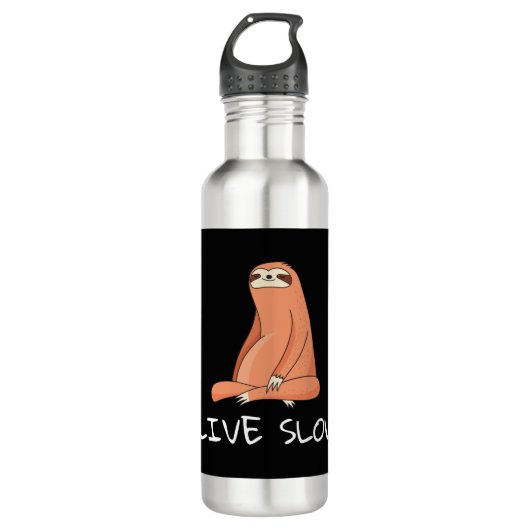 Sloth Live Slow Edelstahlflasche (Vorderseite)