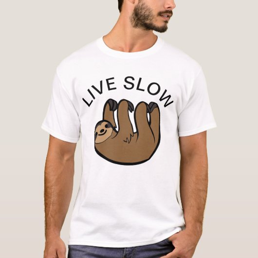 Sloth Live Slow T-Shirt (Vorderseite)