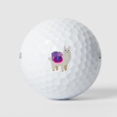 Sloth Llama Funny Niedlich Sloth Riding Llama Gesc Golfball (Vorderseite)