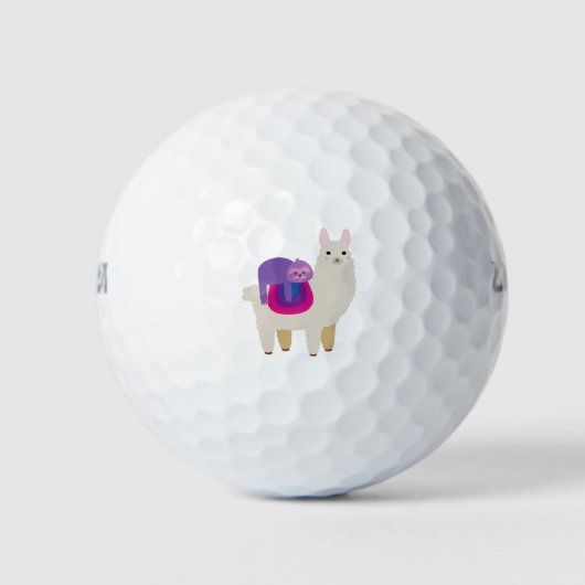 Sloth Llama Funny Niedlich Sloth Riding Llama Gesc Golfball (Vorderseite)