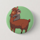 Sloth Llama Hugging Button (Vorderseite)