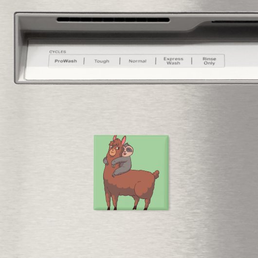 Sloth Llama Hugging Magnet (In Situ (Geschirrspüler))