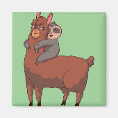 Sloth Llama Hugging Magnet (Vorne)
