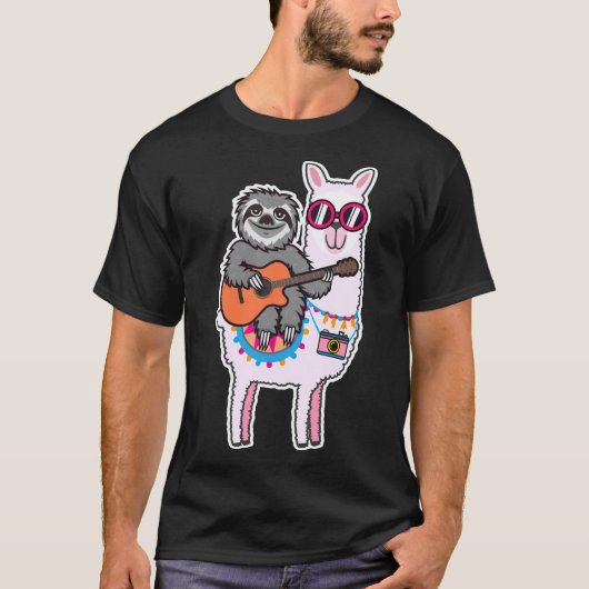 Sloth Llama Sticker T-Shirt (Vorderseite)