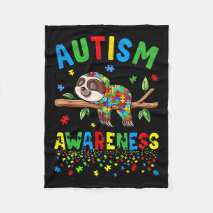 Sloth Lover Autismus Bewusstsein Puzzle Piece Auti Fleecedecke
