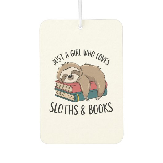 Sloth Lover Book Reading T-shirt Design Autolufterfrischer (Vorderseite)