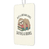 Sloth Lover Book Reading T-shirt Design Autolufterfrischer (Links)