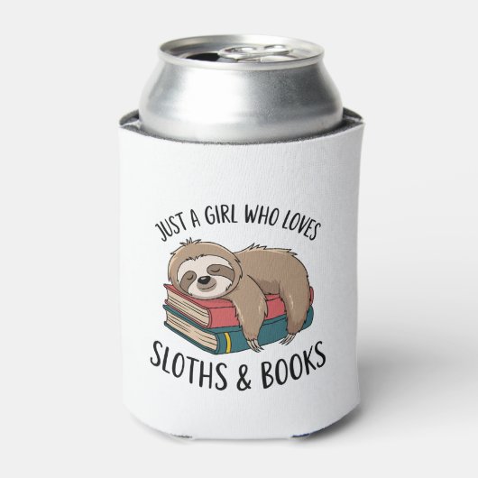 Sloth Lover Book Reading T - Shirt Design Dosenkühler (Kanne Vorderseite)
