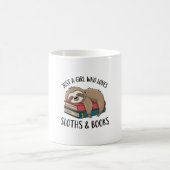 Sloth Lover Book Reading T-shirt Design Kaffeetasse (Mittel)