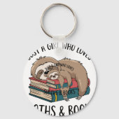 Sloth Lover Book Reading T - Shirt Design Schlüsselanhänger (Vorderseite)