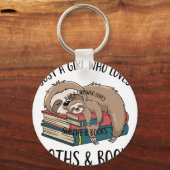 Sloth Lover Book Reading T - Shirt Design Schlüsselanhänger (Vorderseite)