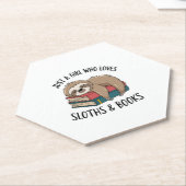 Sloth Lover Book Reading T - Shirt Design Untersetzer (angewinkelt)