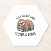 Sloth Lover Book Reading T - Shirt Design Untersetzer (Vorderseite)