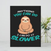 Sloth Lover Cute Sloth Canvas Menükarte (Stehend Vorderseite)