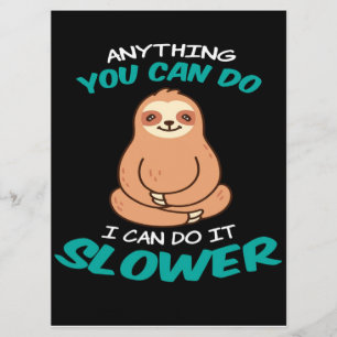 Sloth Lover Cute Sloth Canvas Menükarte