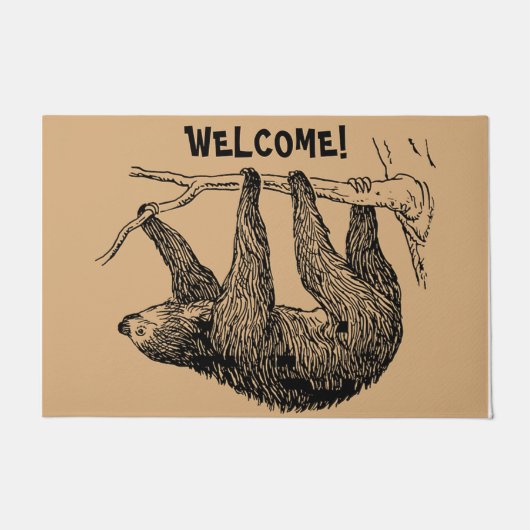 Sloth Lover Geschenk, Sloth Welcome Doormat Fußmatte (Vorderseite)
