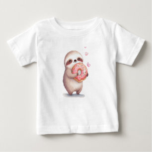 Sloth Loves Donut Baby T-shirt